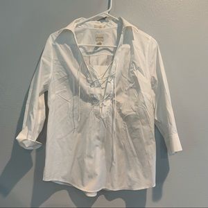Chico’s white shirt
